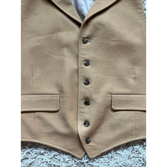 Ben Silver Wool Camel Waistcoat Vest Men's Suit Size 40R - Picture 2 of 12